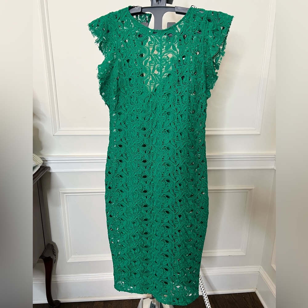Green lace cocktail dress